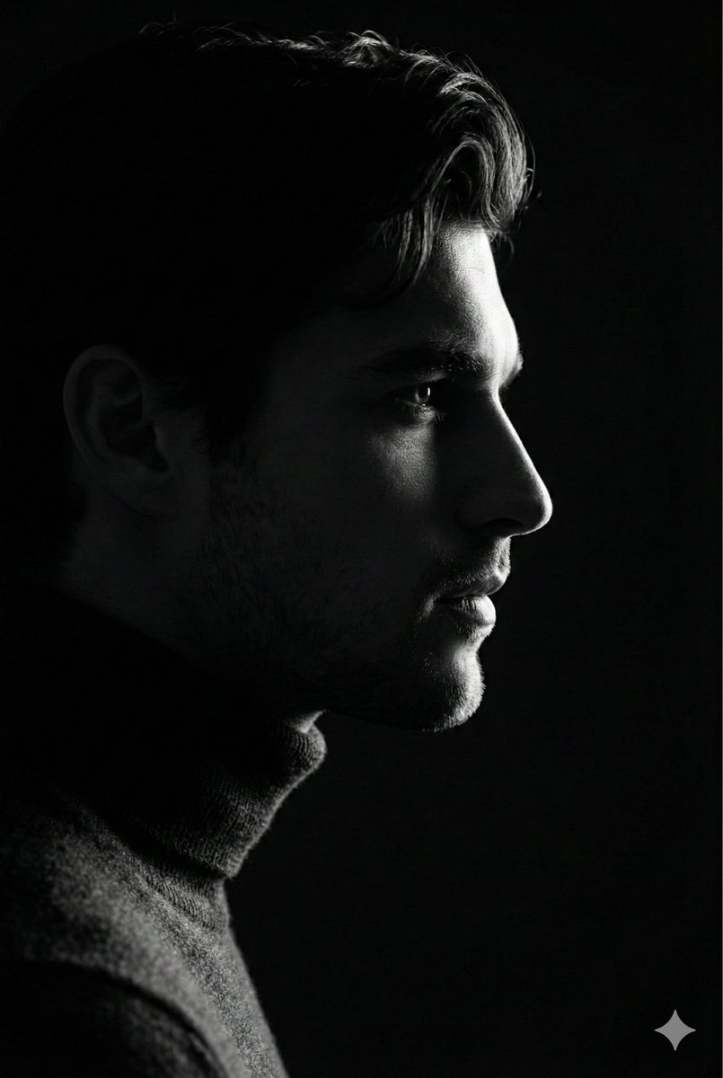 Low-Key Profile Portrait with Single Rim Light — example 1