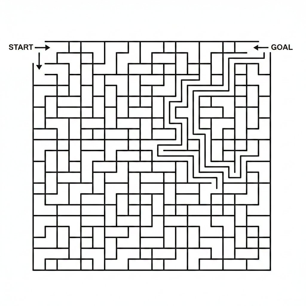 Maze Generation Failure in Nano Banana — example 1
