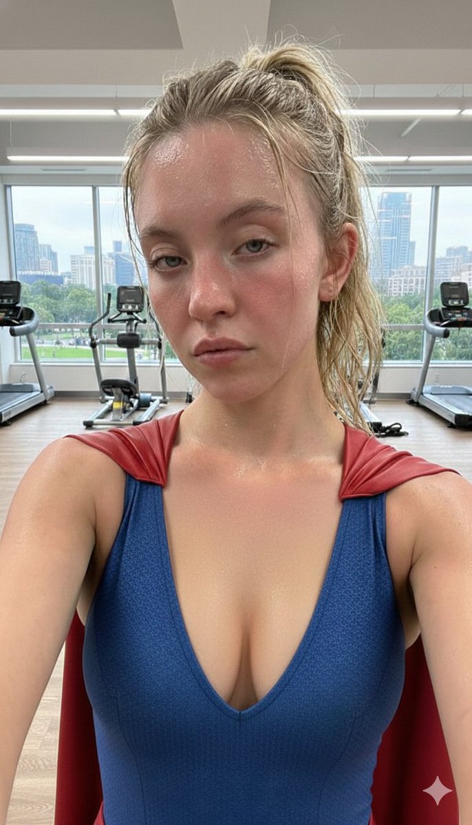 Sydney Sweeney Superhero Gym Portrait — example 1