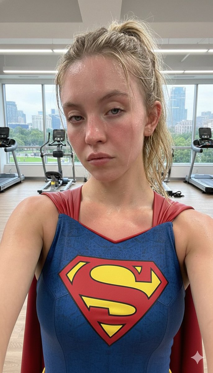 Sydney Sweeney Superhero Gym Portrait — example 2
