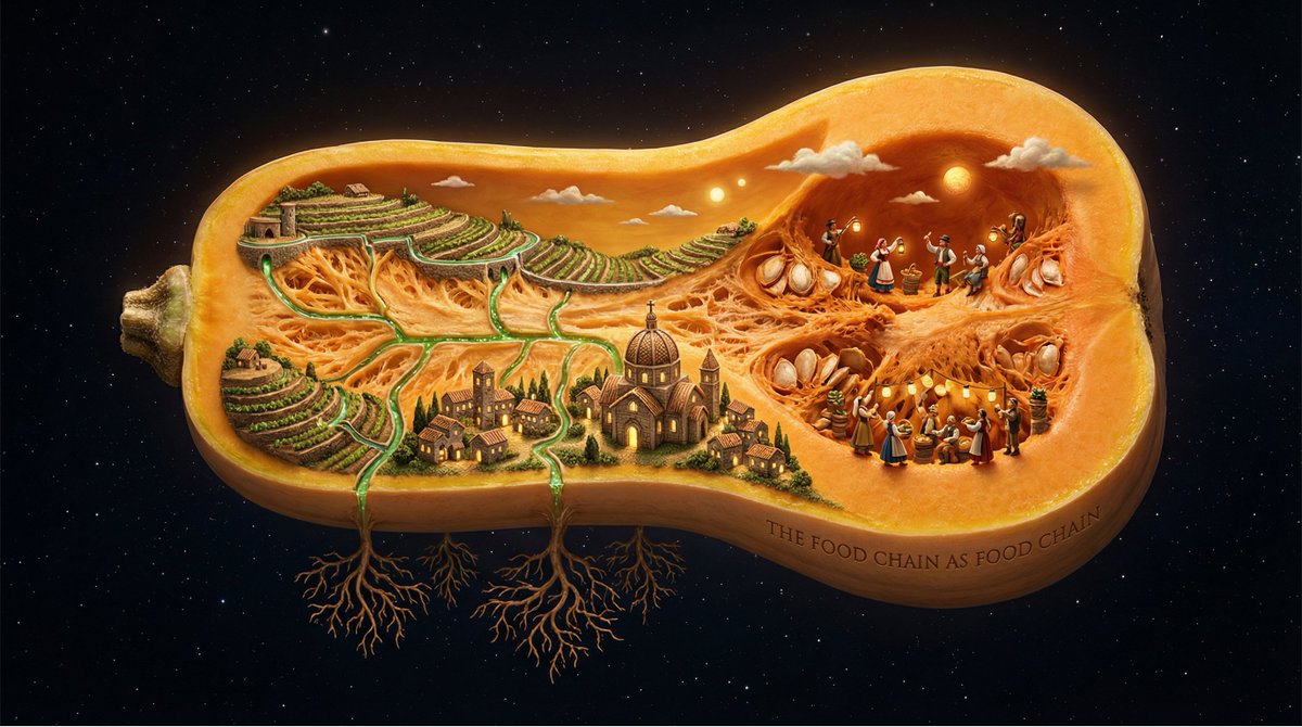 Surreal Agricultural Civilization Inside a Fruit Prompt