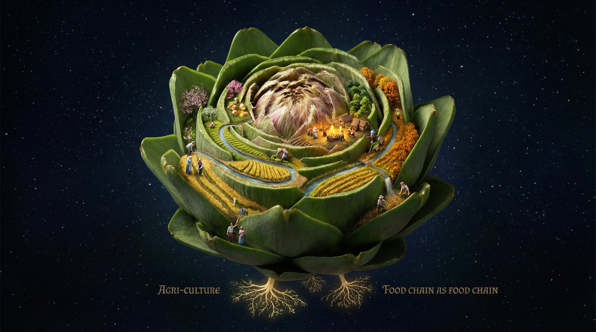 Surreal Agricultural Civilization Inside a Fruit Prompt — example 3