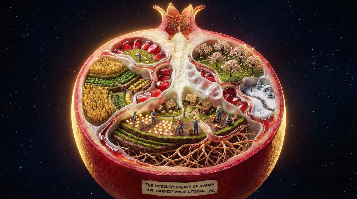Surreal Agricultural Civilization Inside a Fruit Prompt — example 4