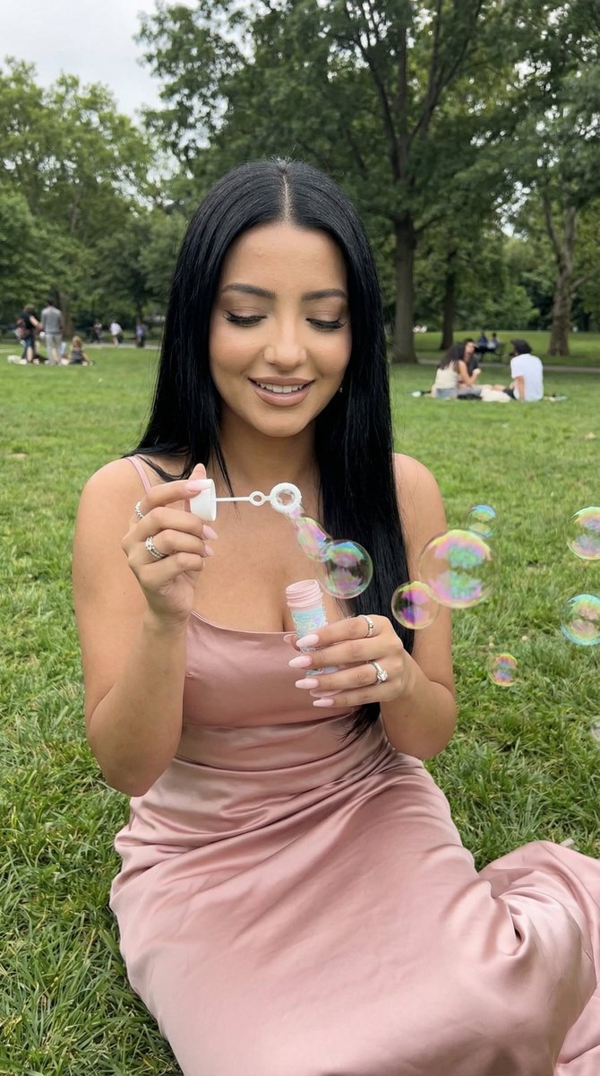 Photoreal Lifestyle Portrait in Bubble Park Prompt — example 1
