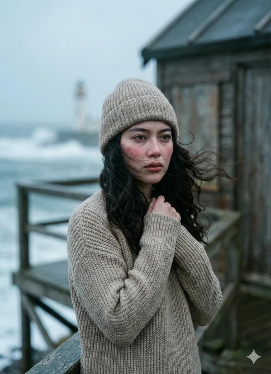 Cinematic Seaside Pier Portrait Prompt — example 2