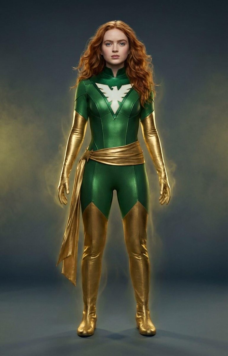 Cinematic Concept Art of Sadie Sink as Jean Grey — example 1
