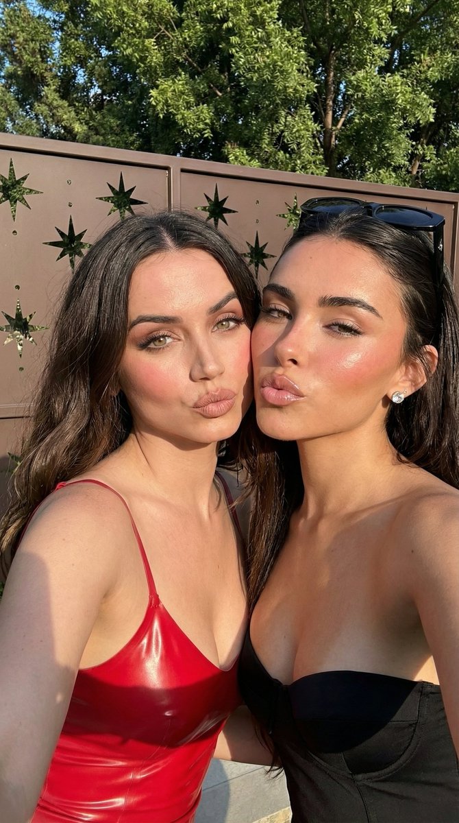 Influencer Style Selfie of Two Women Pouting — example 1