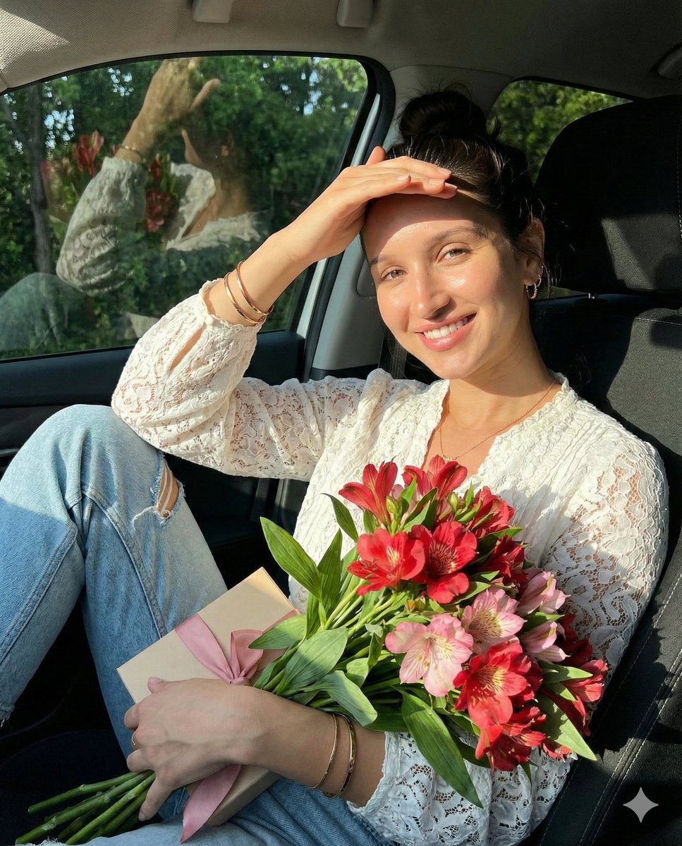 Lifestyle Portrait in Car During Golden Hour — example 1
