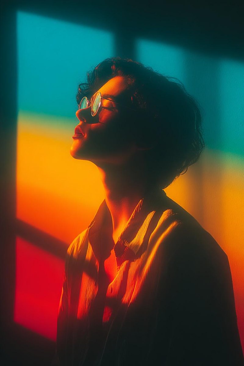 Cinematic Portrait with Geometric Window Light — example 2