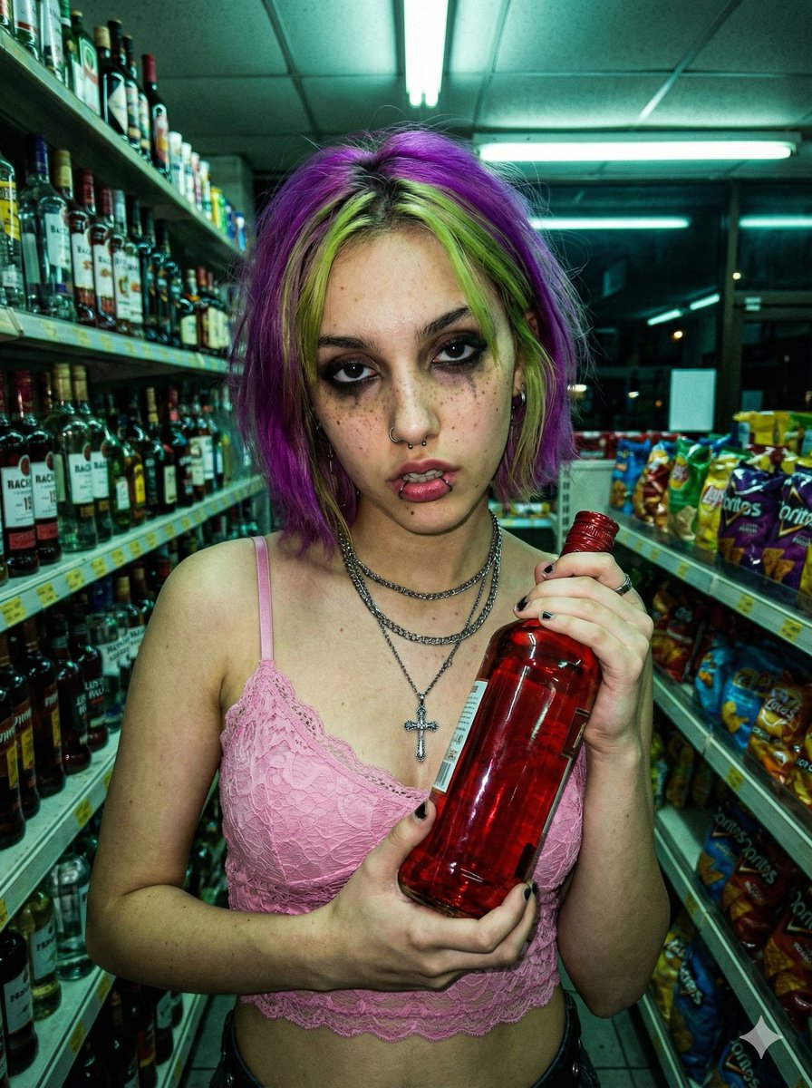 Cyber-Grunge Punk Girl Portrait — example 1