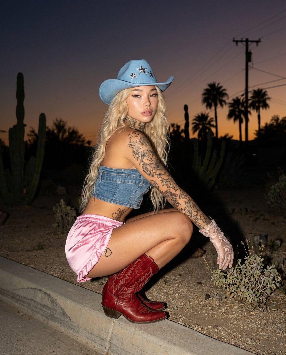 Desert Doll Golden Hour Portrait with Flash — example 1