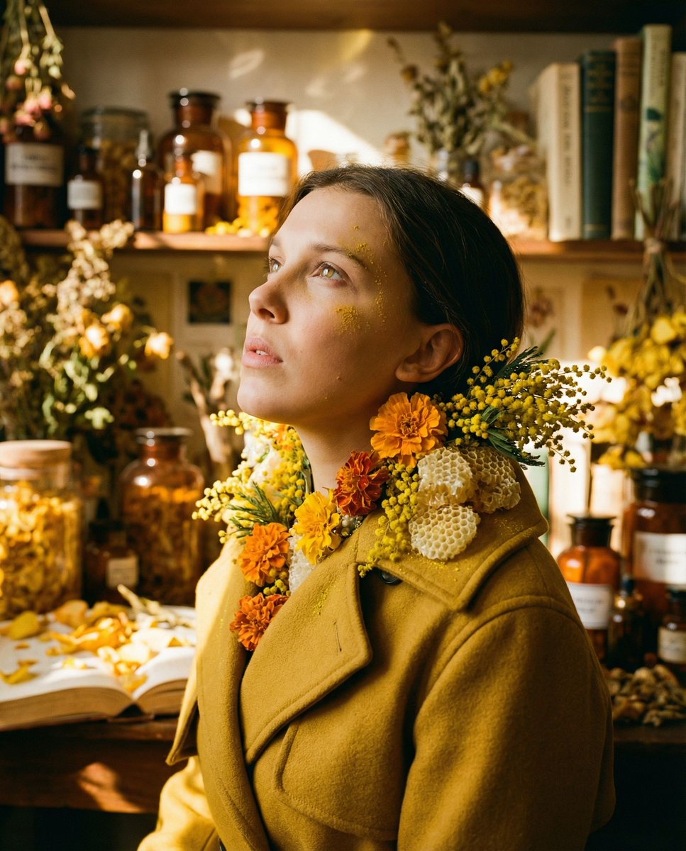 Organic Golden Alchemy Surreal Portrait — example 1
