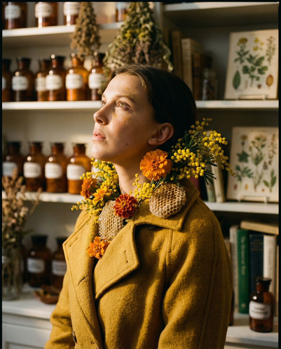 Organic Golden Alchemy Surreal Portrait — example 2