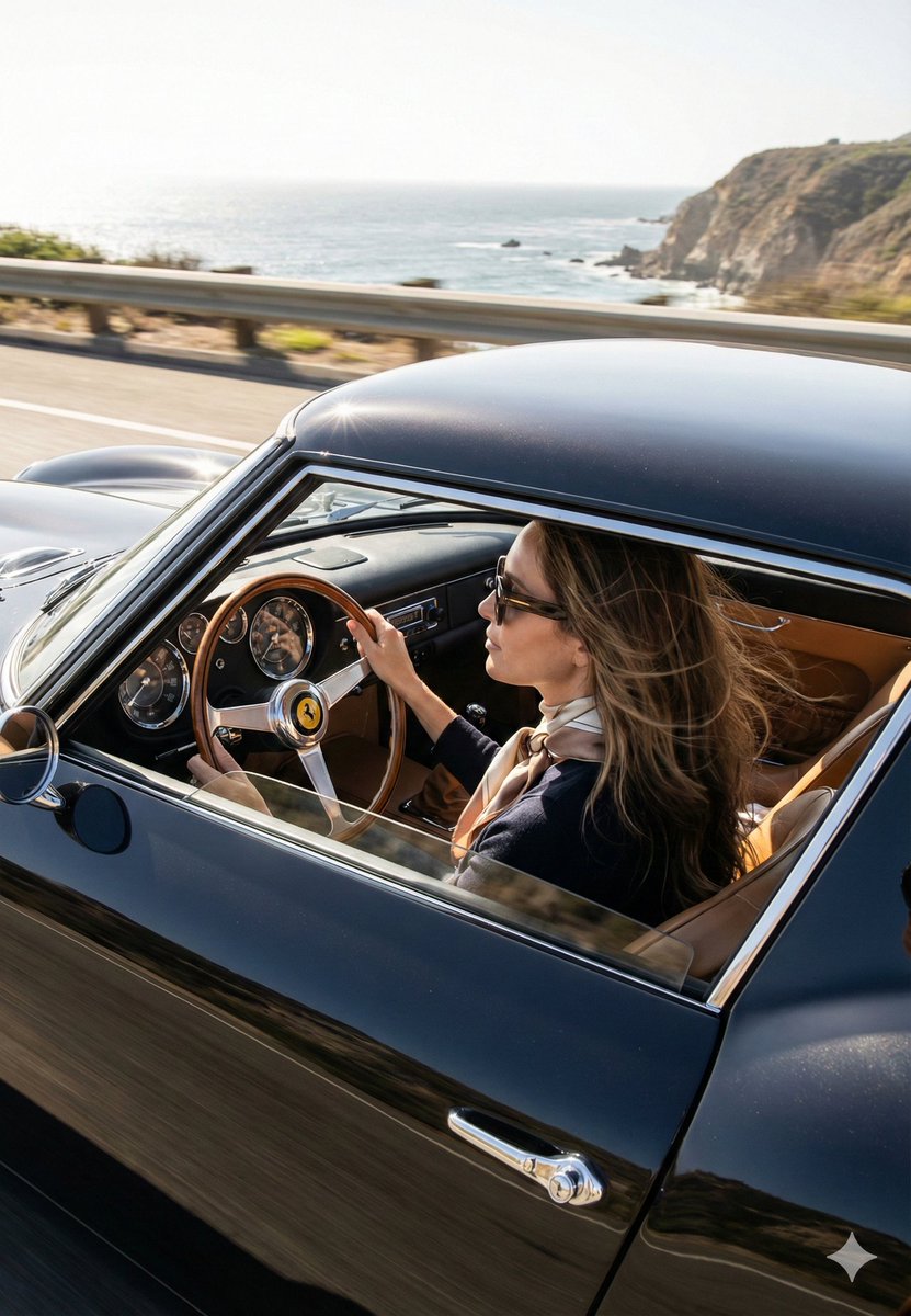 Cinematic Coastal Drive Portrait — example 1
