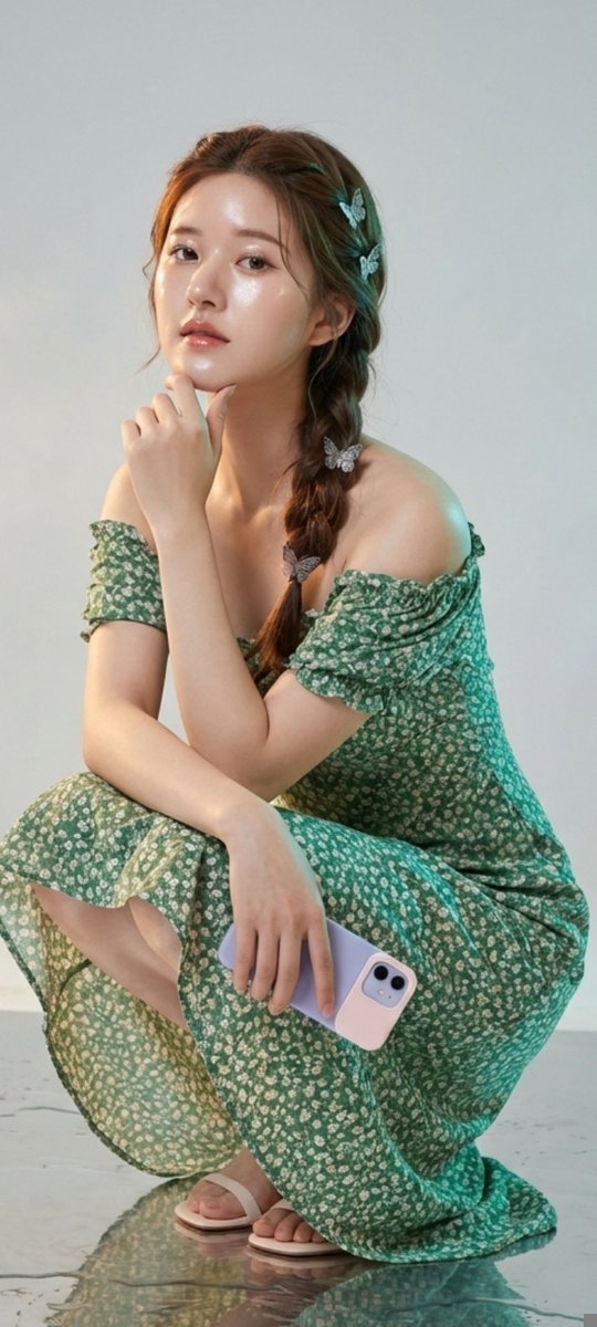 Photorealistic Portrait of Zhao Lusi (Rosy Zhao) with Cottagecore Vibe — example 1