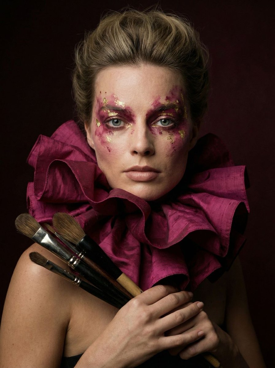 Hyper-Realistic Editorial Portrait of 'The Crimson Alchemist' — example 1