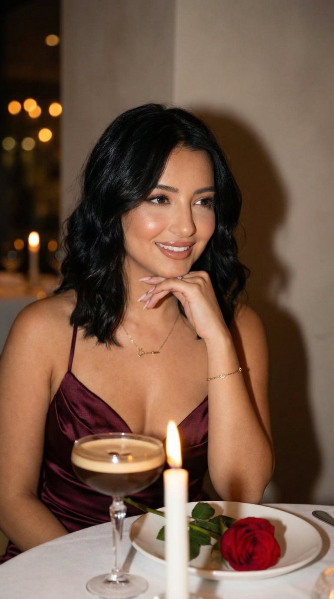 Luxury Romantic Dinner Editorial Portrait — example 1