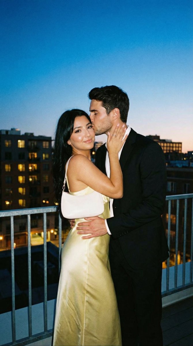 Candid Rooftop Kiss with Direct Flash at Blue Hour — example 1