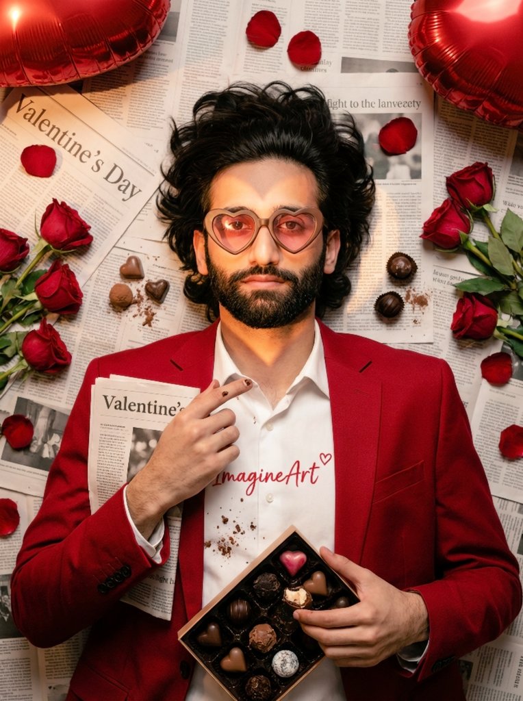 Valentine's Day Chocolate and Roses Editorial Portrait — example 1
