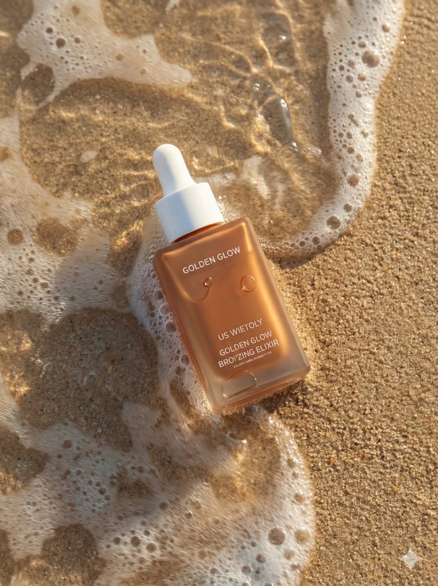 Ultra-Realistic Skincare Product Photography on Wet Beach Sand — example 2