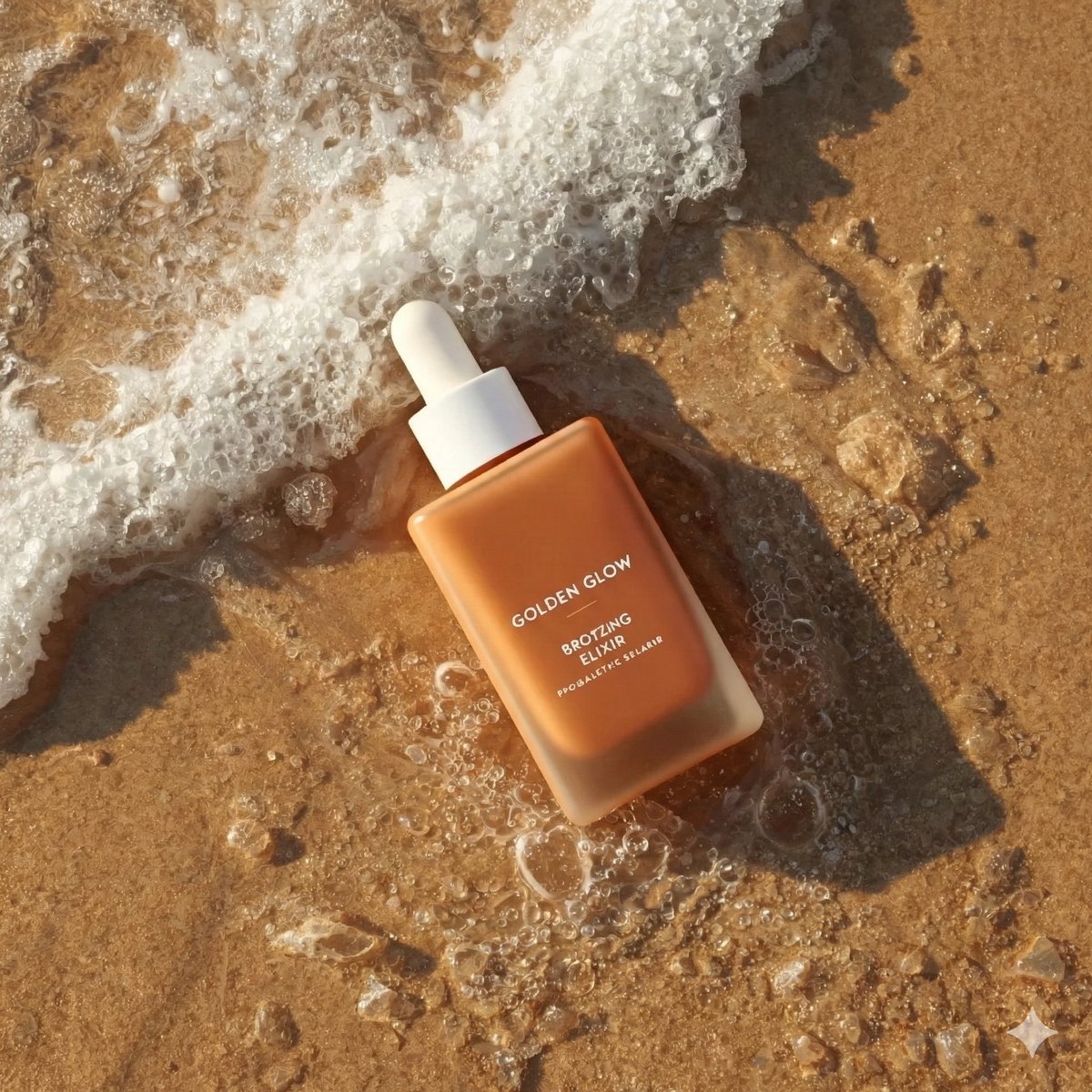 Ultra-Realistic Skincare Product Photography on Wet Beach Sand — example 4