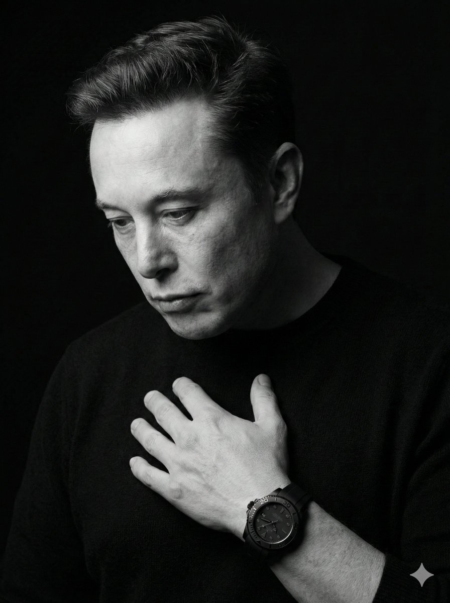 Dramatic Black & White Portrait — example 1