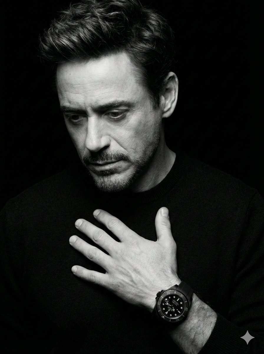 Dramatic Black & White Portrait — example 2