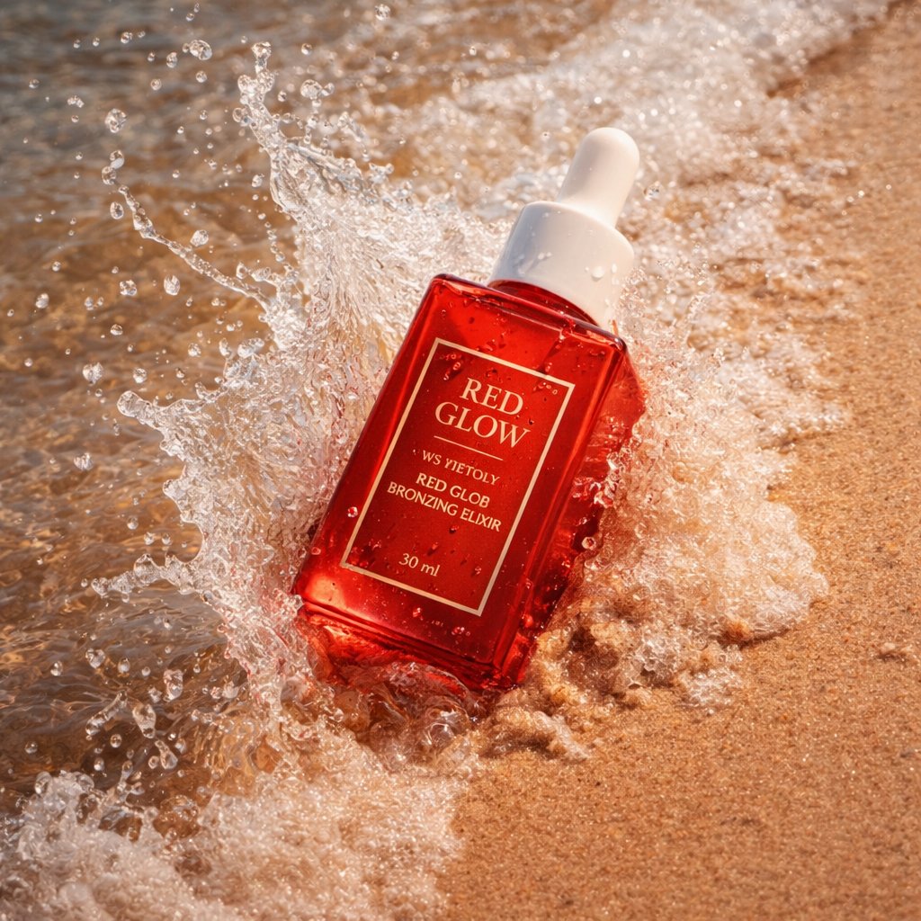 Summer Skincare Product Photography on Beach — example 1
