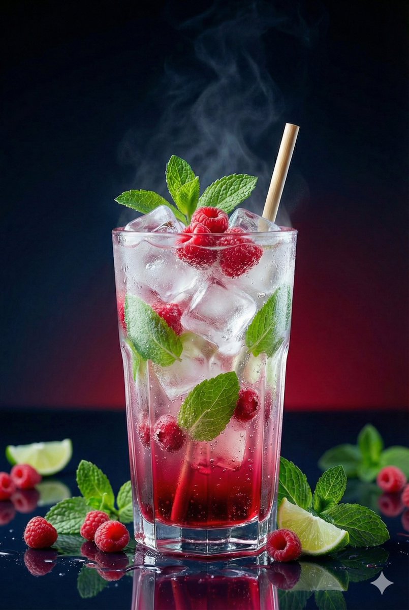 Premium Studio Shot of Blueberry Mint Iced Drink — example 2