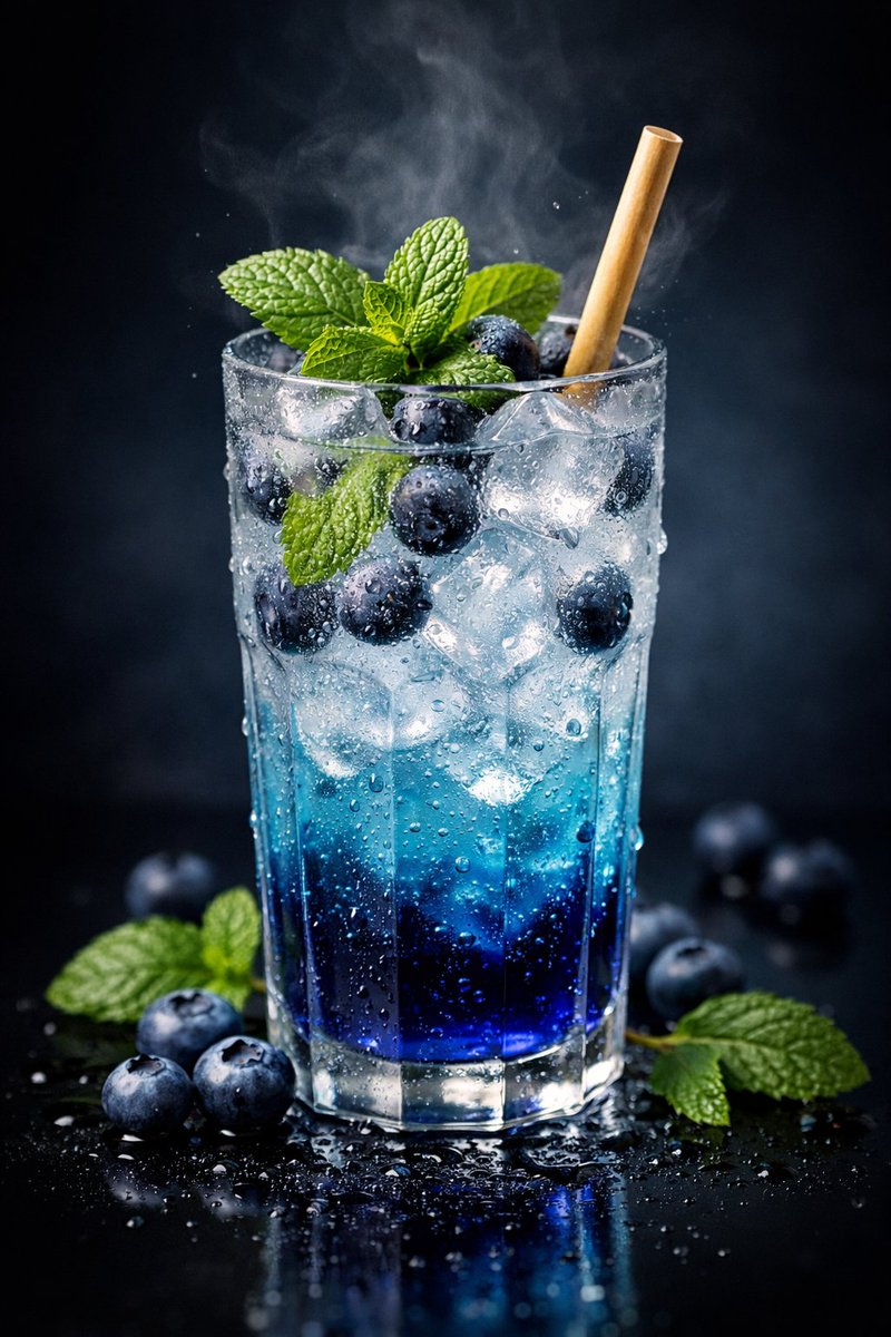 Premium Studio Shot of Blueberry Mint Iced Drink — example 3