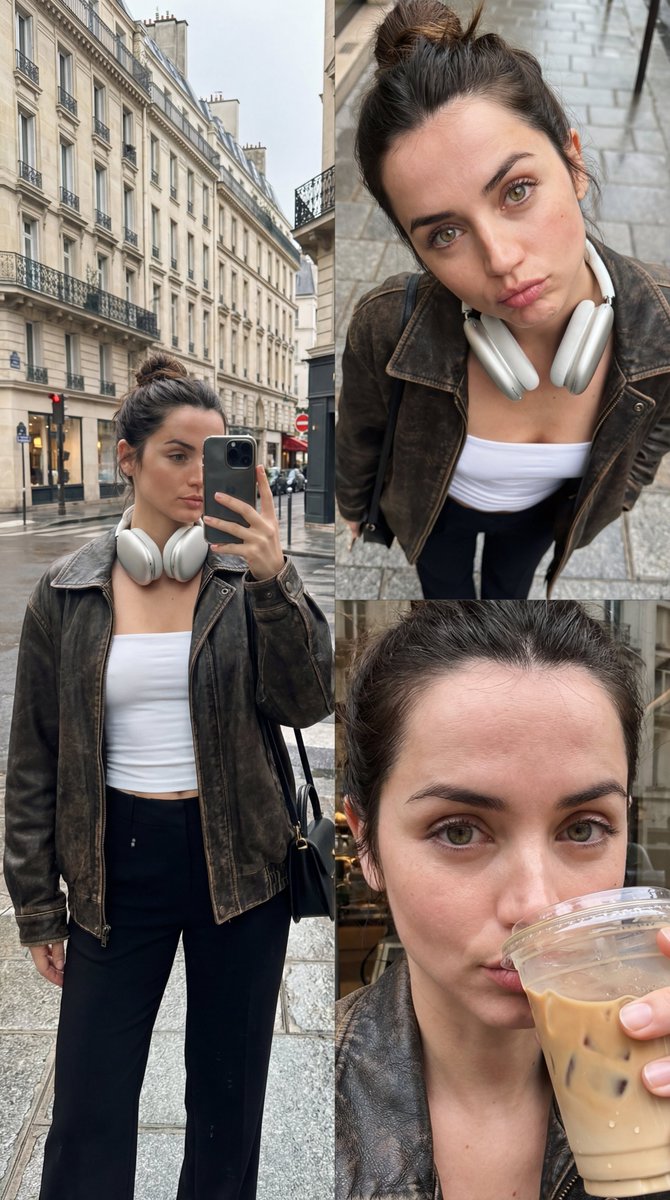 Forensic-Level Digital Twin of Ana de Armas in Triptych — example 1