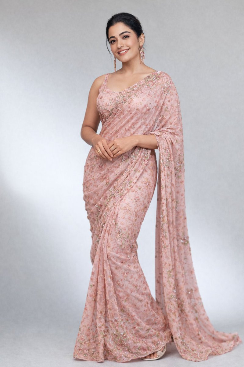8K Studio Portrait of Rashmika Mandhana in Saree — example 3