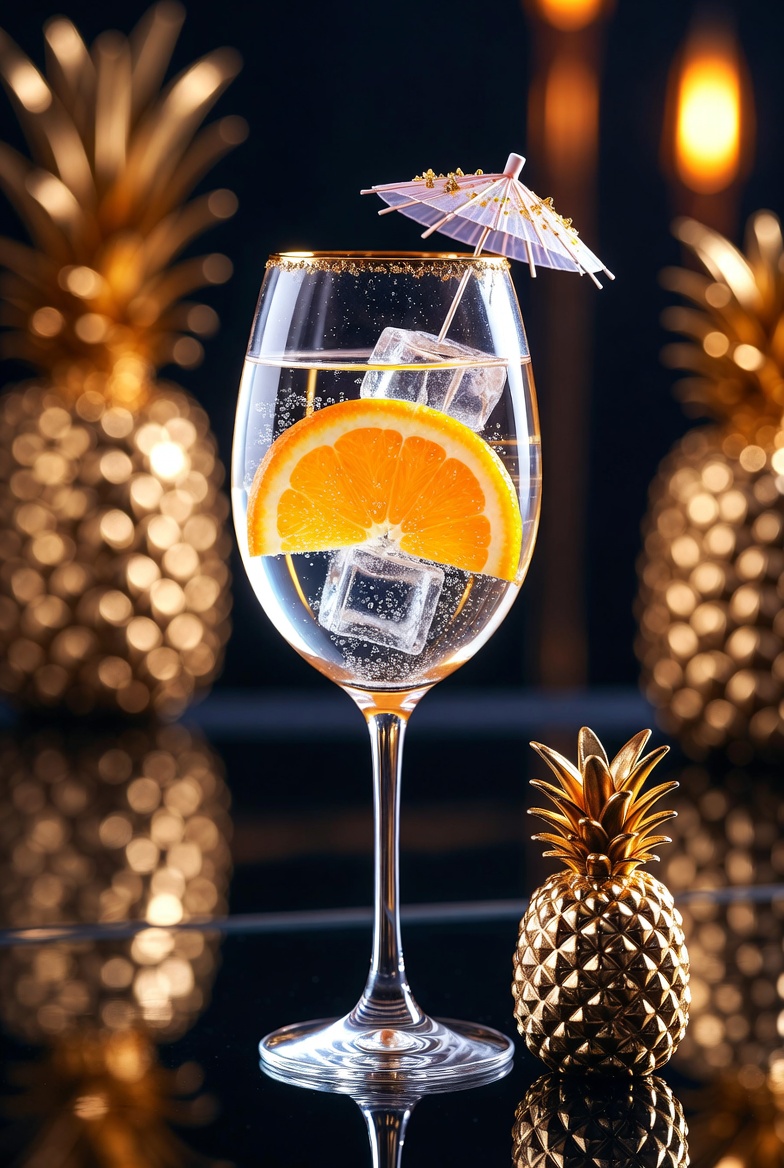 Luxurious Golden Cocktail Scene — example 2
