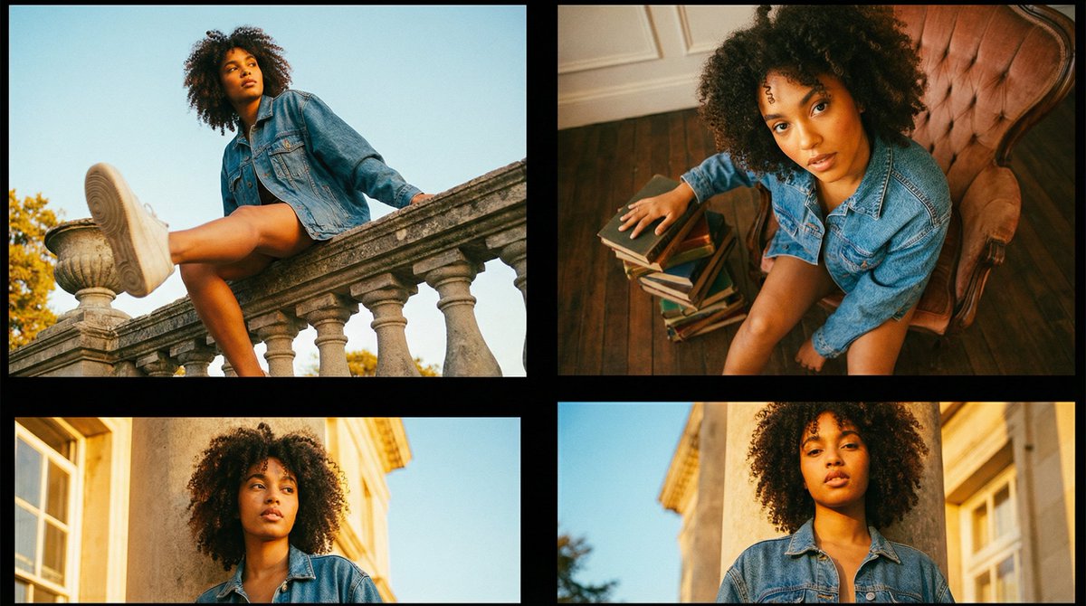 Editorial Fashion Portrait Series Grid Template — example 1