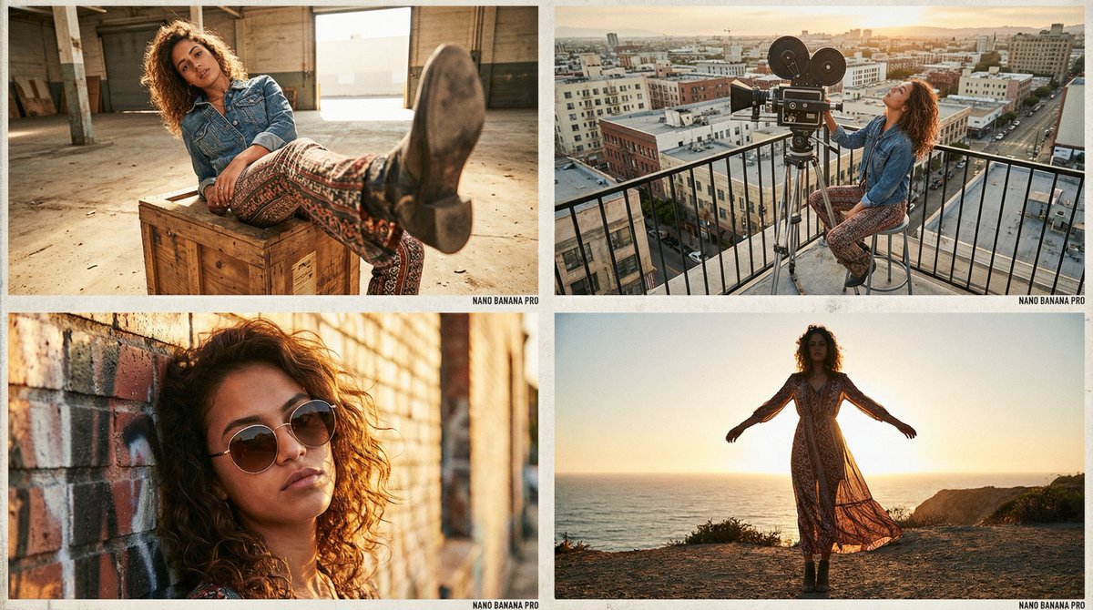 Editorial Fashion Portrait Series Grid Template — example 2