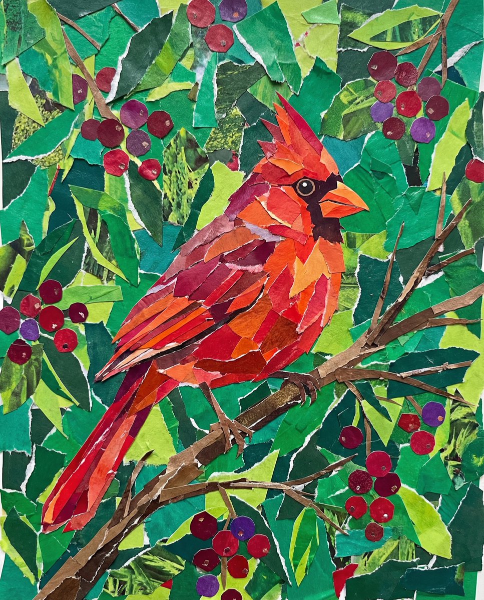Vibrant Cardinal Collage Prompt — example 1