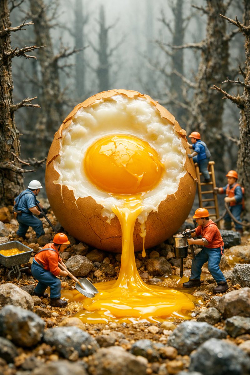 Surreal Miniature Egg Art Scene Prompt — example 1