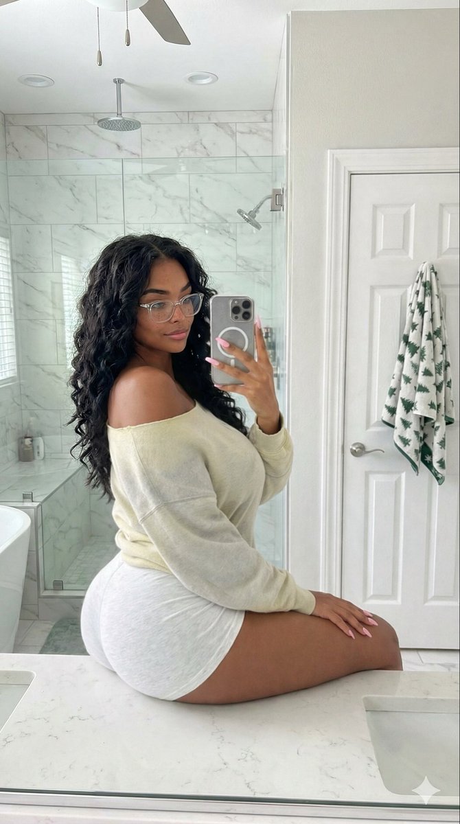 Candid Modern Bathroom Mirror Selfie Prompt — example 1
