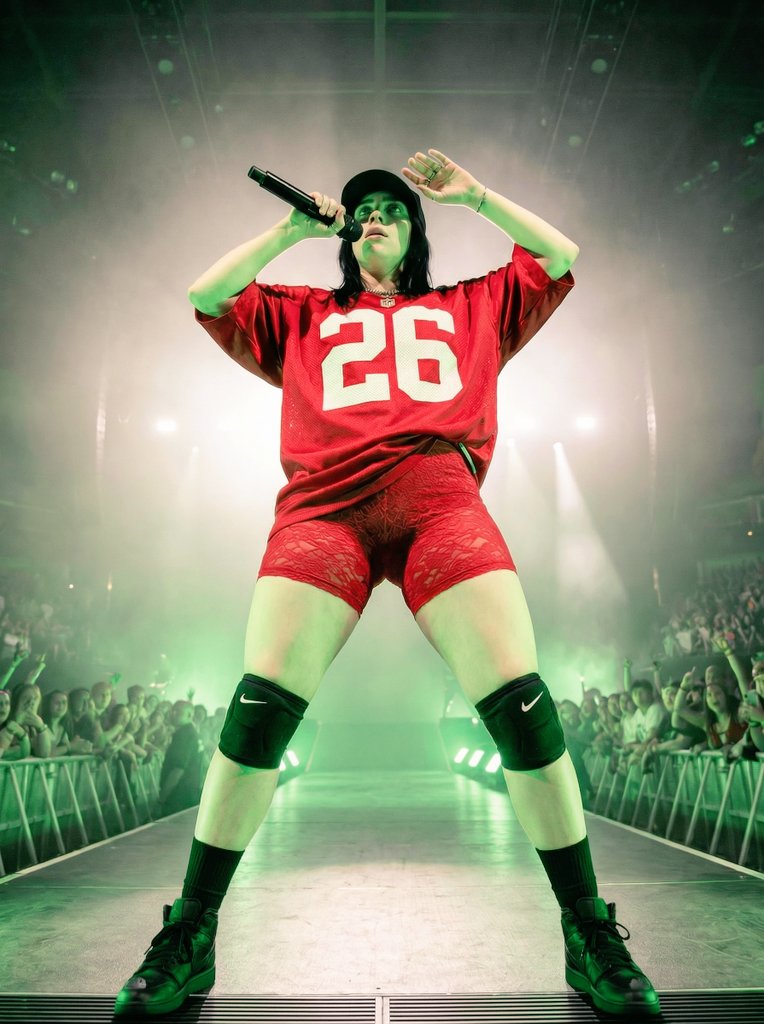 Ultra Realistic Concert Photography of Billie Eilish — example 1