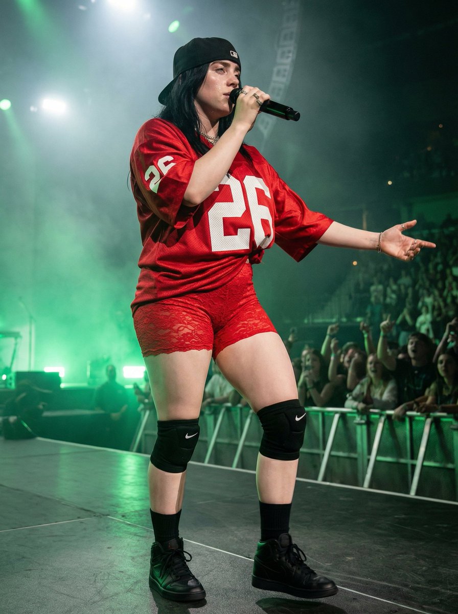 Ultra Realistic Concert Photography of Billie Eilish — example 2