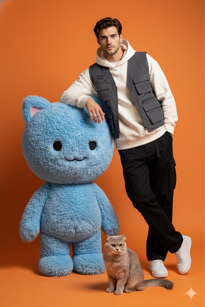 Studio Photoshoot with Labubu and British Shorthair — example 1