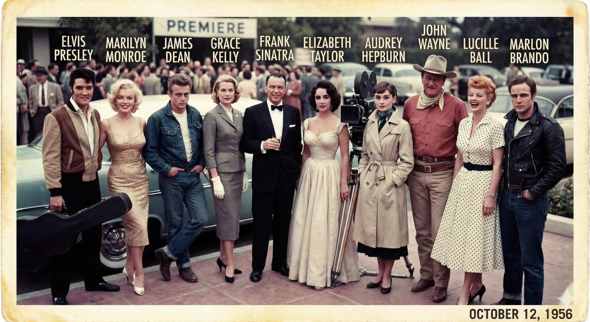1956 Famous People Group Photo — example 1