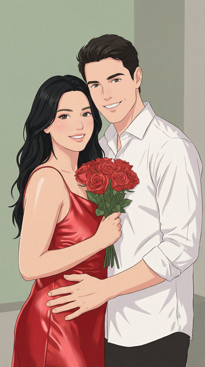 Photo to Soft Anime Wedding Illustration — example 2